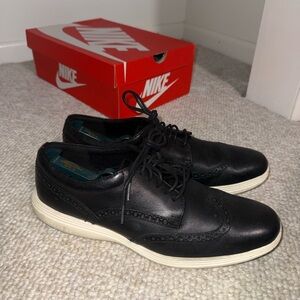 Cole Haan Black Oxfords with Cream Soles
